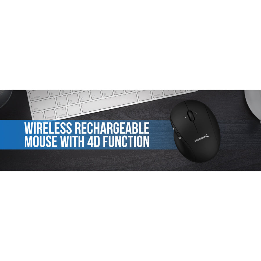 Sabrent Ergonomic 2.4GHz Wireless Rechargeable Mouse with 4D Function MS-WRCH-PK50