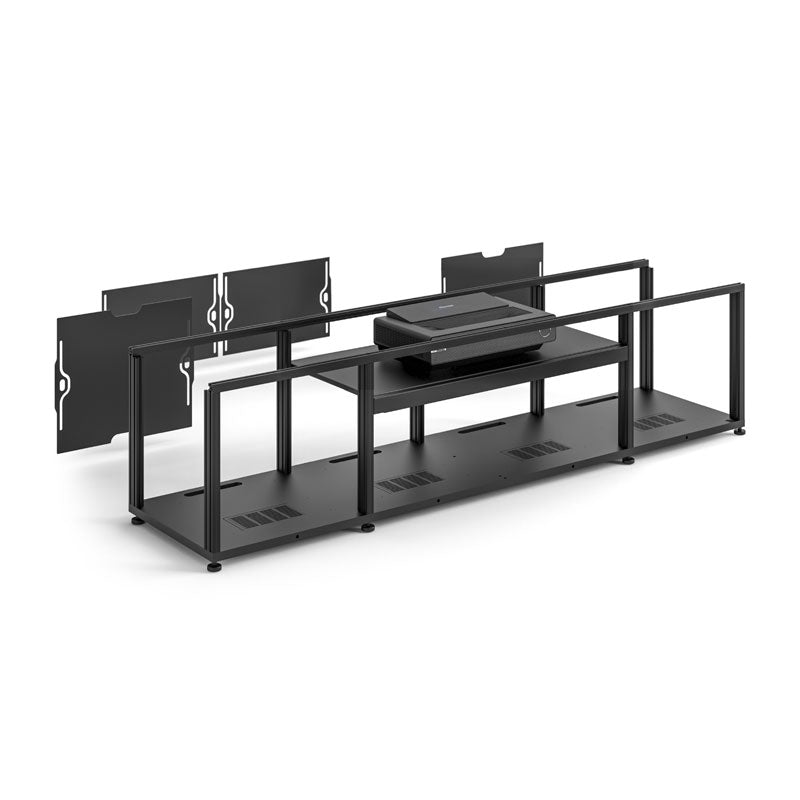 Salamander 245 Chicago Black Oak Cabinet for Hisense PX1-Pro Projector Integration