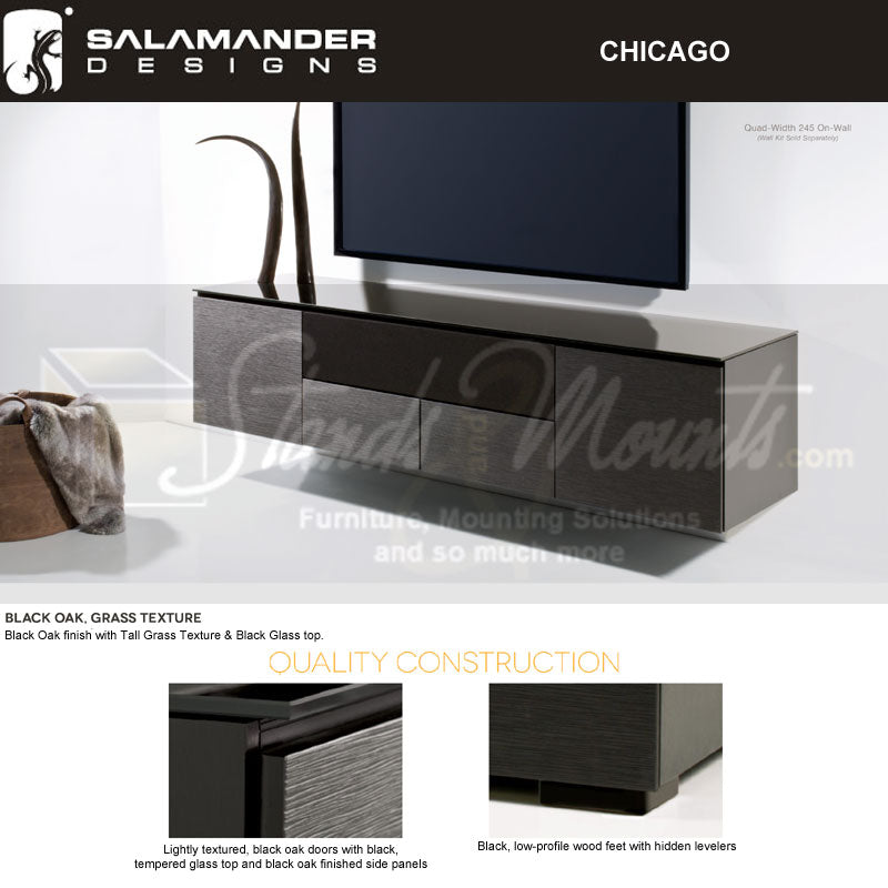 Salamander Chicago 323 Corner Media Storage Unit Black Oak