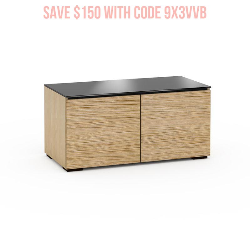 Salamander Denver 221 Natural Oak AV Cabinet with Tempered Glass Top