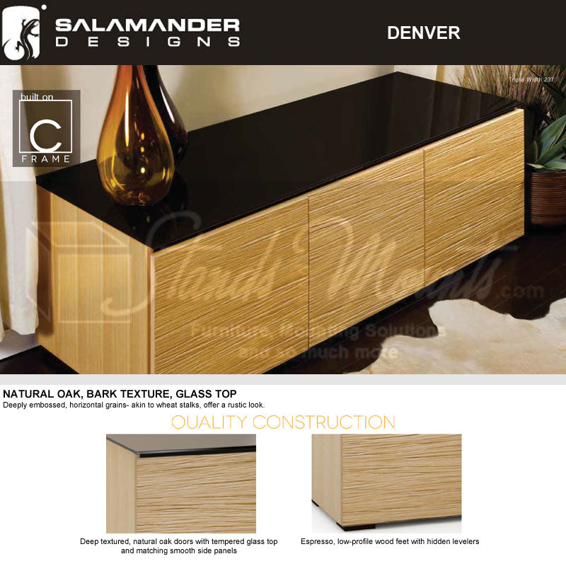 Salamander Denver 329 Natural Oak Corner AV Cabinet – Space-Saving Design