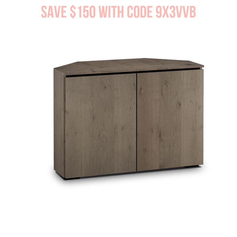 Salamander Lancaster 323 Corner AV Cabinet Barnboard Oak Storage