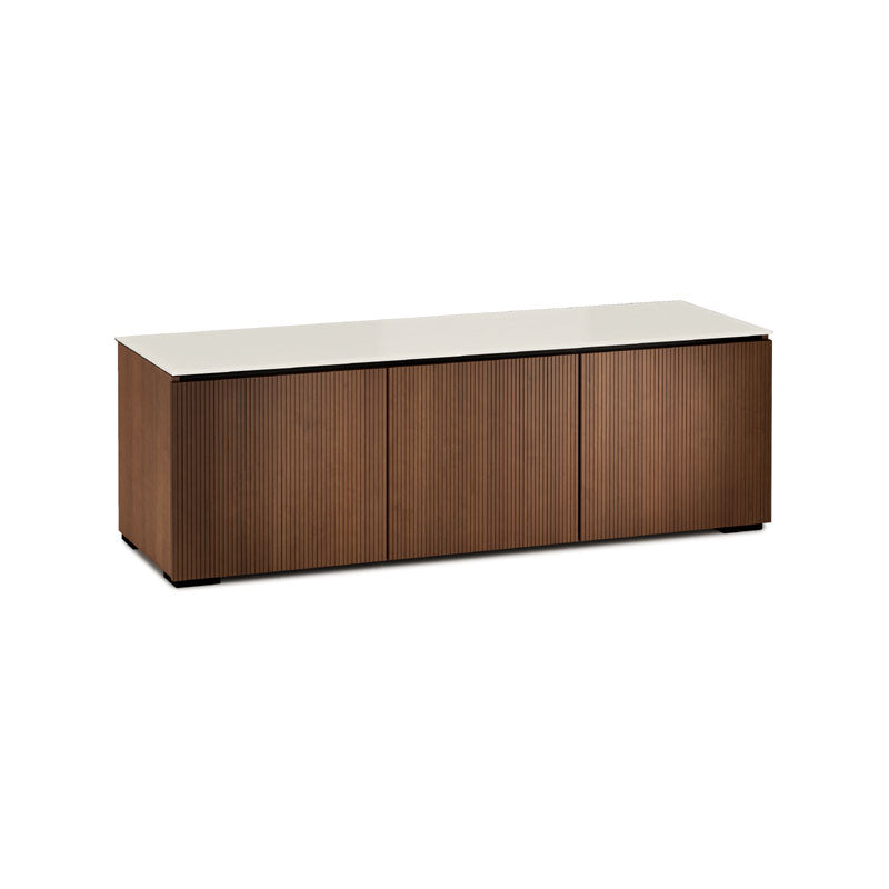 Salamander Manhattan 237 Medium Walnut Doors & Matte Taupe Glass Top for Modern Cabinets