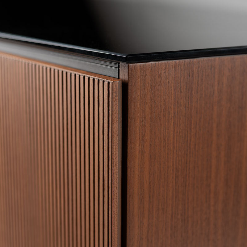 Salamander Manhattan 347 Medium Walnut Doors & Black Glass Top Set