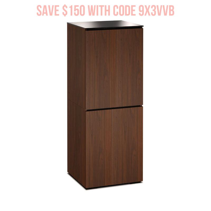 Salamander Manhattan 617 Medium Walnut Doors & Black Glass Top for Modern Storage