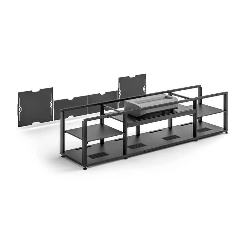 Salamander Miami 245 Cabinet for Integrated AWOL Projector – Black Top, Premium Home Theater