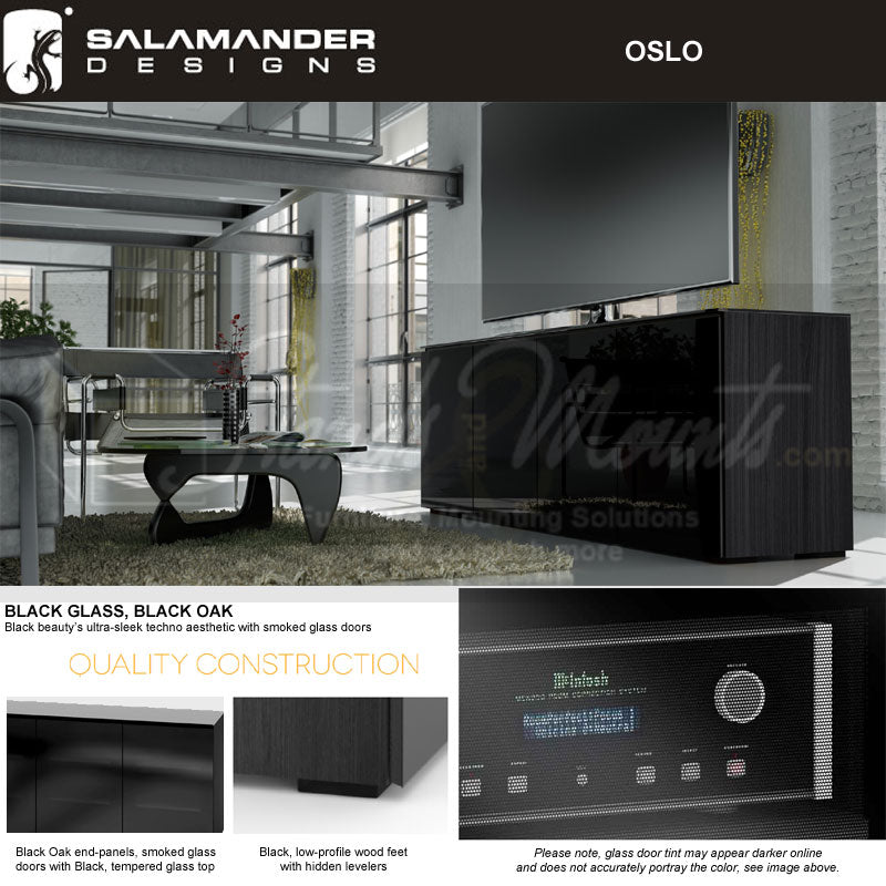 Salamander Oslo 236 Black Glass AV Cabinet – Premium Home Theater Storage