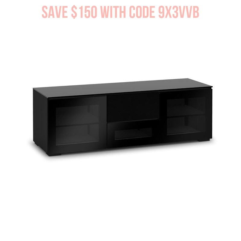 Salamander Oslo 236 Black Glass AV Cabinet – Premium Home Theater Storage