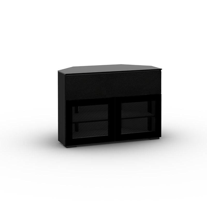 Salamander Oslo 329 Corner AV Cabinet Black Glass – Space-Saving Design