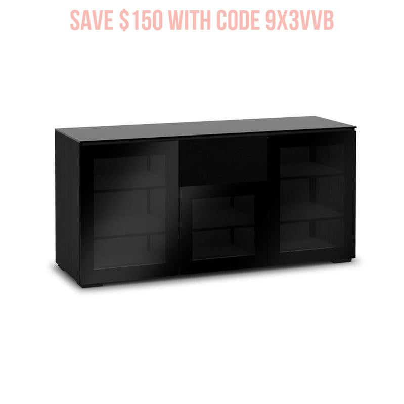 Salamander Oslo 336 Black Glass TV Stand for Modern Spaces
