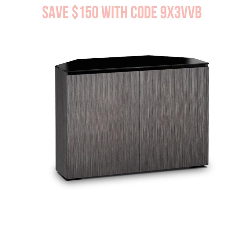 Salamander Seattle 323 Corner AV Cabinet Gray Oak – Durable, Ventilated Storage