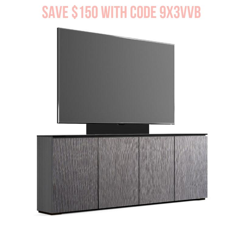 Salamander Seattle 347 Low Profile Media Console with TV Mount Gray Oak