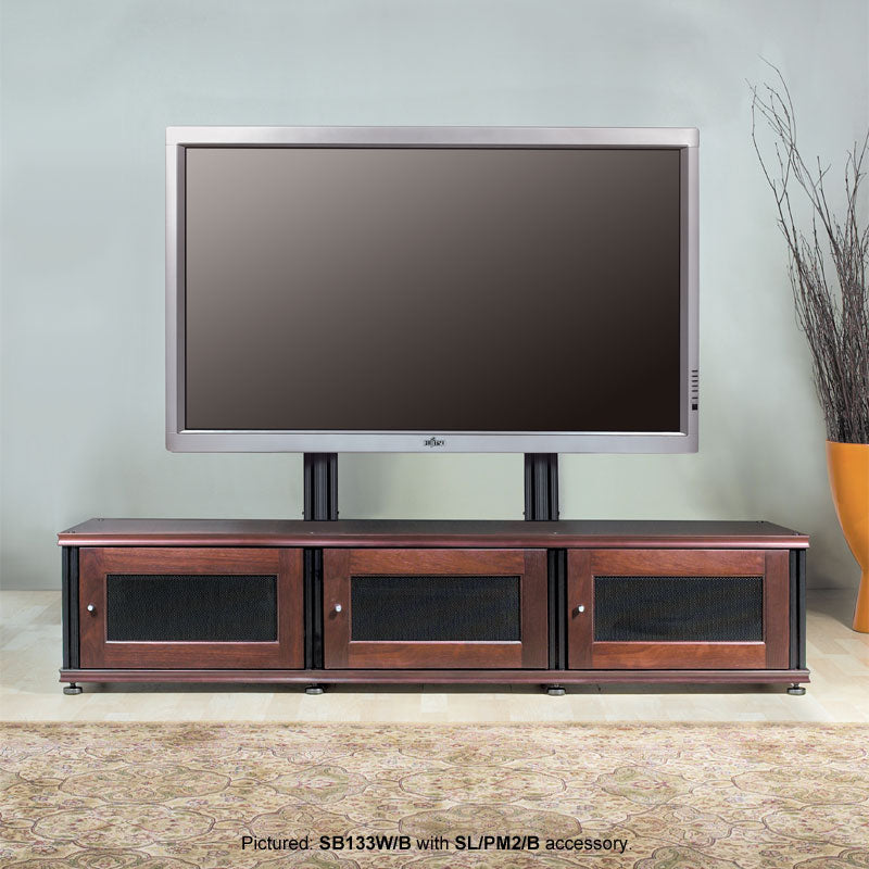 Salamander Synergy 133 AV Cabinet Cherry Black Posts – Modular Media Storage