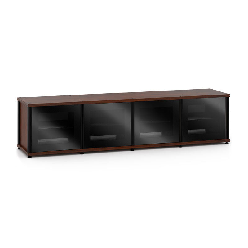 Salamander Synergy 247 Quad AV Cabinet Walnut Black Posts for Home Theater