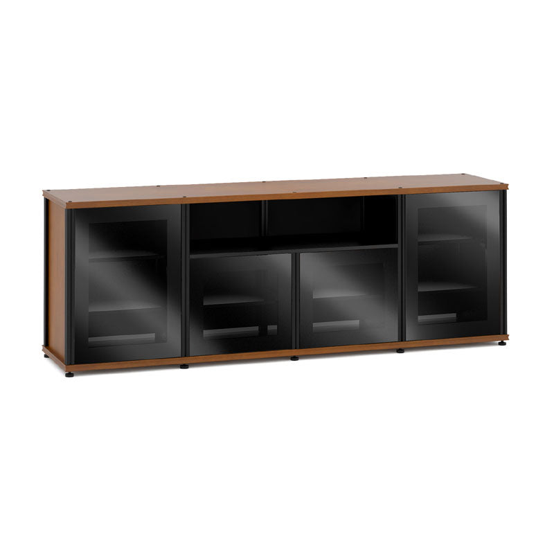 Salamander Synergy 345 Cherry AV Cabinet with Black Posts for Home Theater