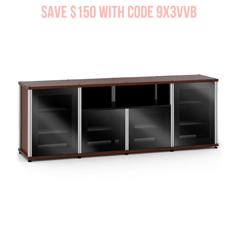Salamander Synergy 345 Walnut AV Cabinet with Aluminum Posts – Modular Media Storage