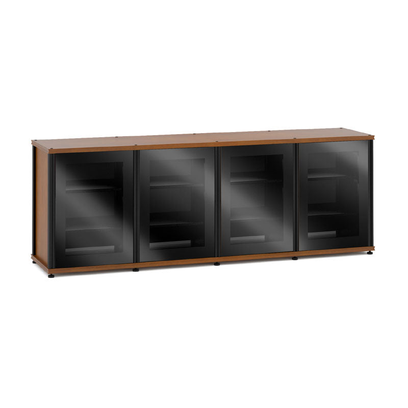 Salamander Synergy 347 Cherry AV Cabinet with Black Posts – Modular Home Theater Organizer