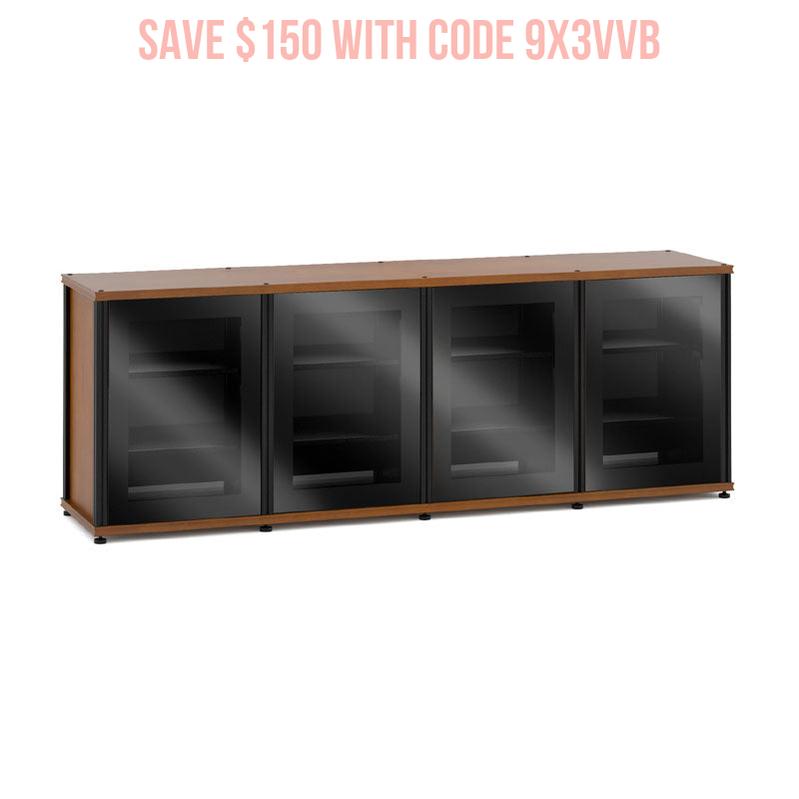 Salamander Synergy 347 Cherry AV Cabinet with Black Posts – Modular Home Theater Organizer