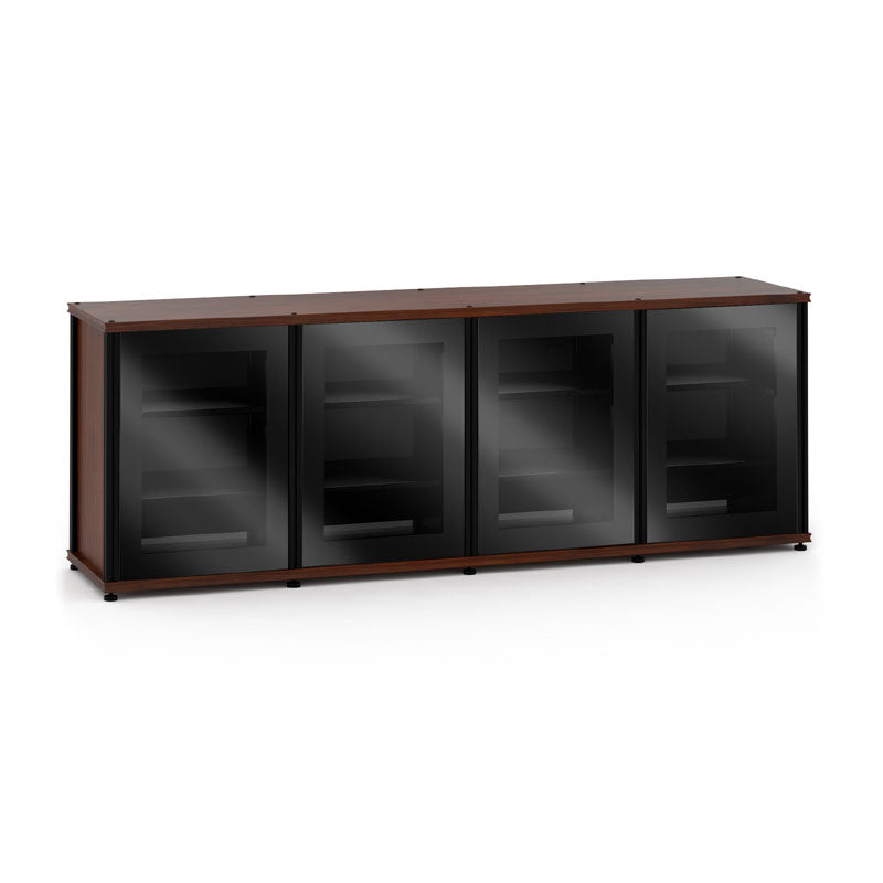 Salamander Synergy 347 Walnut AV Stand with Black Posts – Modular Home Theater Furniture