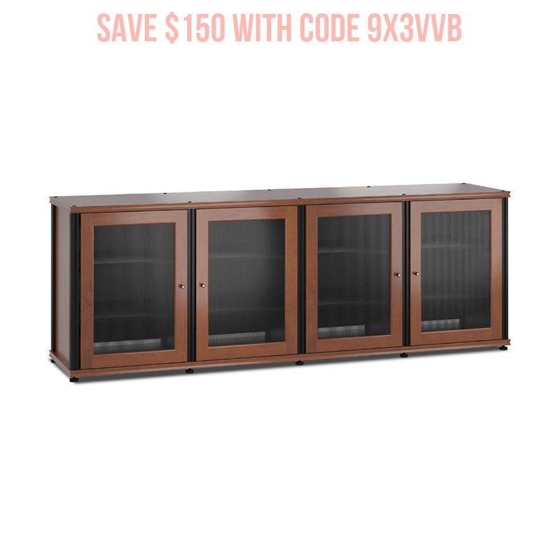 Salamander Synergy 347C/B AV Cabinet – Cherry with Black Posts, Modular Storage