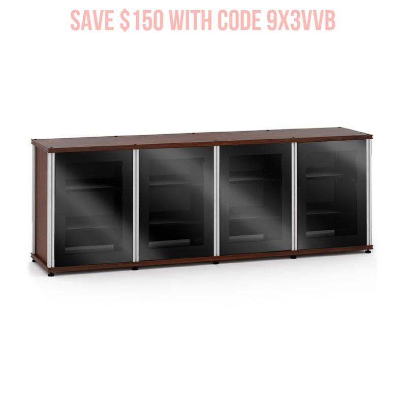 Salamander Synergy 347W Quad AV Cabinet Walnut with Aluminum Posts