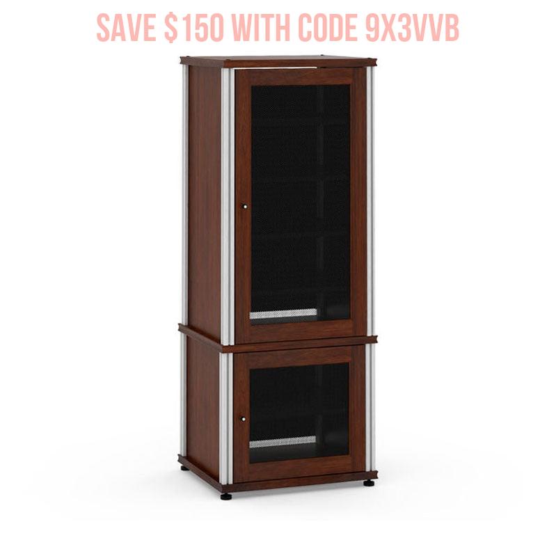 Salamander Synergy 603W/A Walnut AV Cabinet with Aluminum Posts