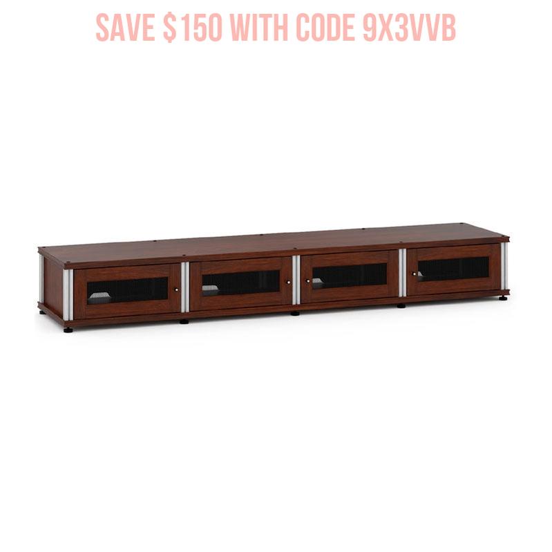 Salamander Synergy Model 147 Walnut AV Cabinet with Aluminum Posts