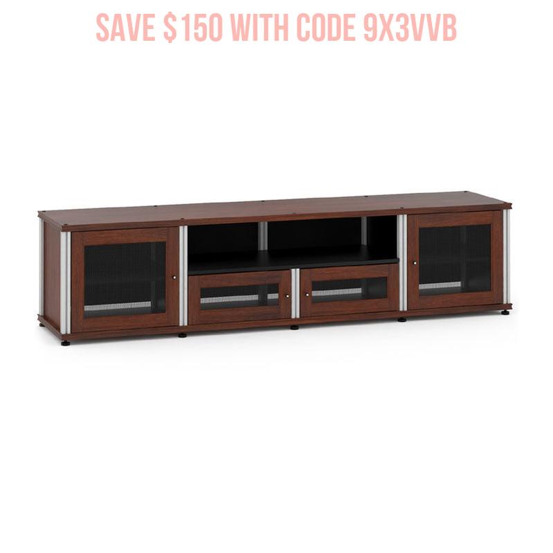 Salamander Synergy Model 245W/A Walnut Media Stand with Aluminum Posts