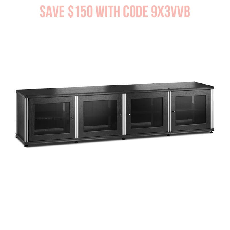 Salamander Synergy Model 247BO/A Black Oak AV Cabinet with Aluminum Posts