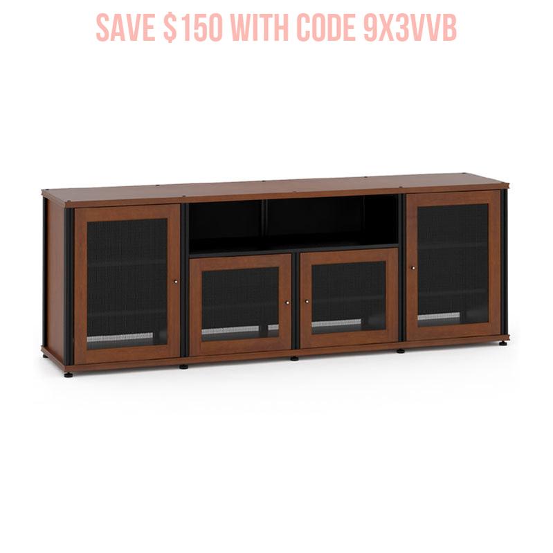 Salamander Synergy Model 345 Cherry AV Cabinet with Black Posts
