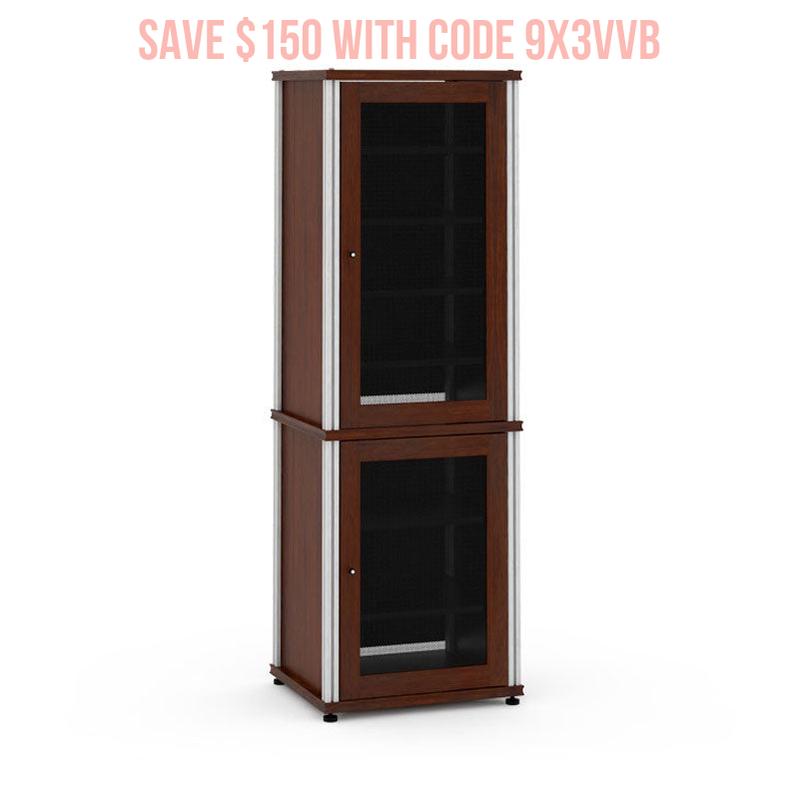 Salamander Synergy Model 703W/A Walnut AV Cabinet with Aluminum Posts