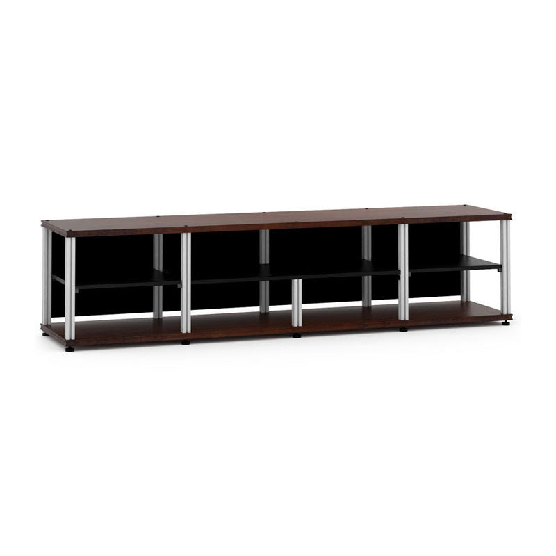 Salamander Synergy Quad 20 AV Cabinet with Center Opening – Walnut & Aluminum Posts