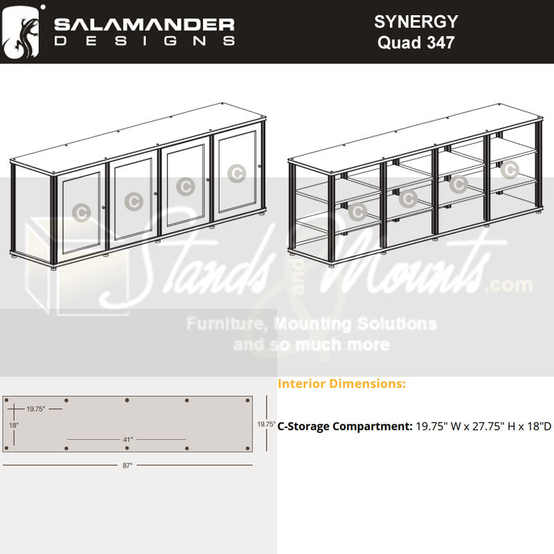 Salamander Synergy Quad 30 Cherry Modular System with Aluminum Posts