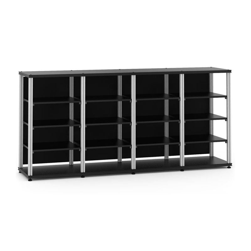 Salamander Synergy Quad 40 Black Oak AV Furniture with Aluminum Posts