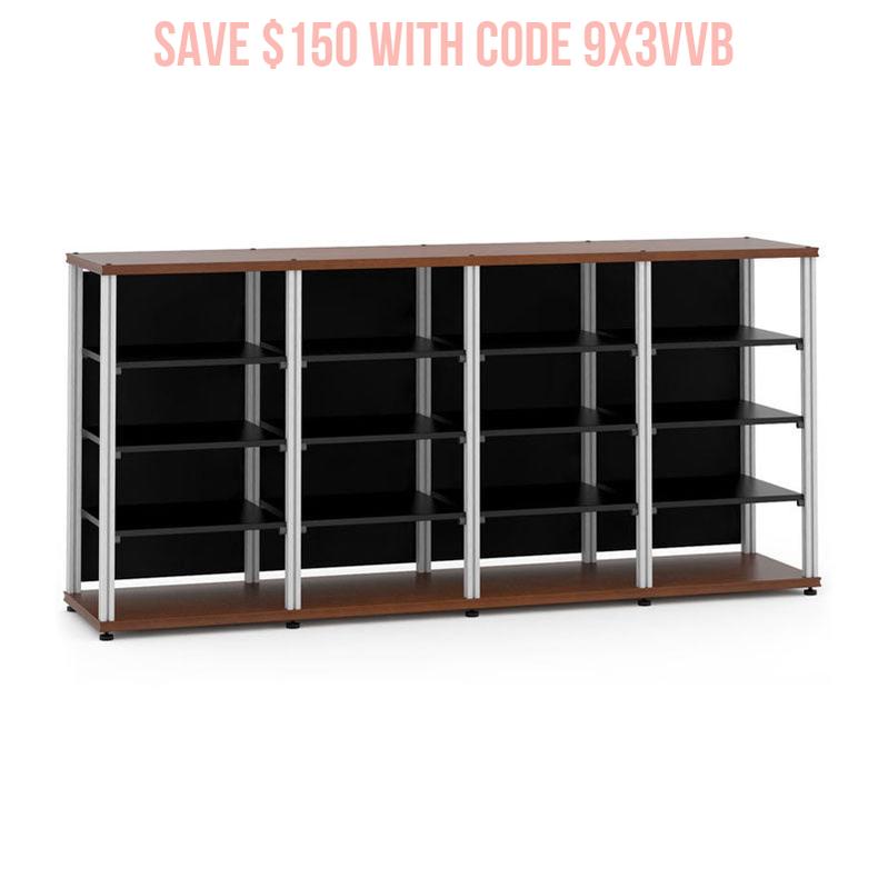 Salamander Synergy Quad 40 Cherry AV Cabinet with Aluminum Posts
