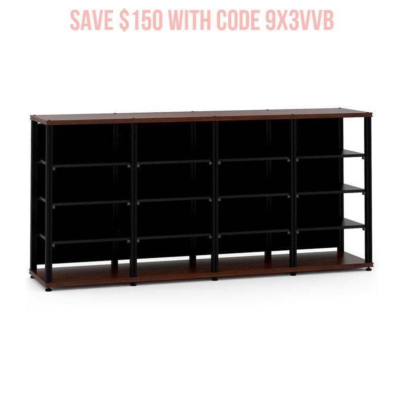 Salamander Synergy Quad 40 Walnut Media Console with Black Posts