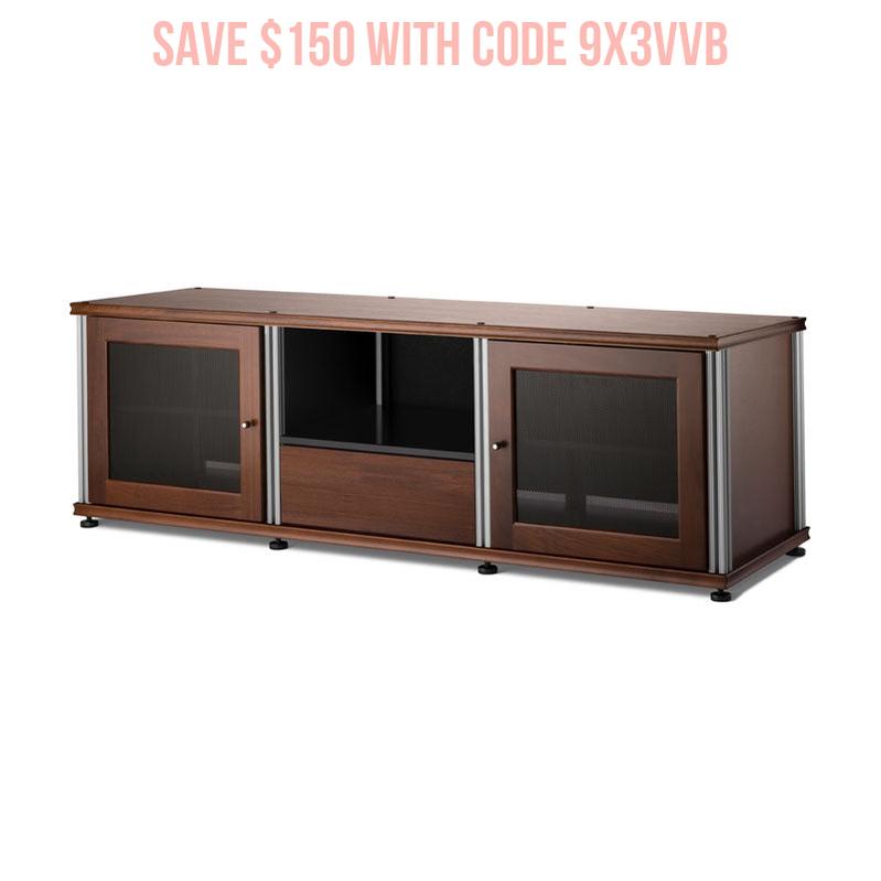 Salamander Synergy SB236W/A Single Box Walnut with Aluminum Posts for Media Storage