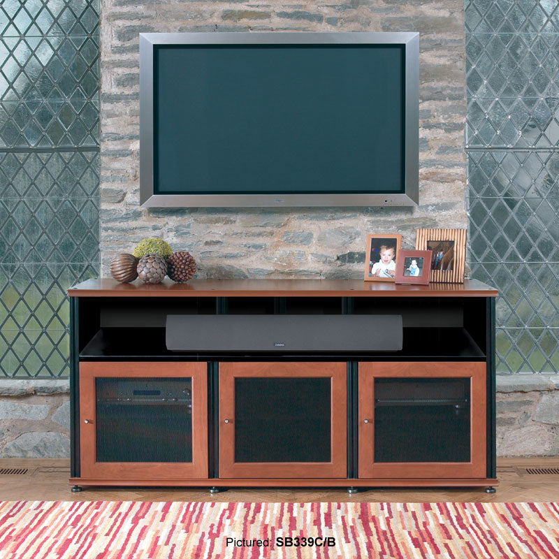 Salamander Synergy SB337W/A Walnut AV Cabinet with Aluminum Posts