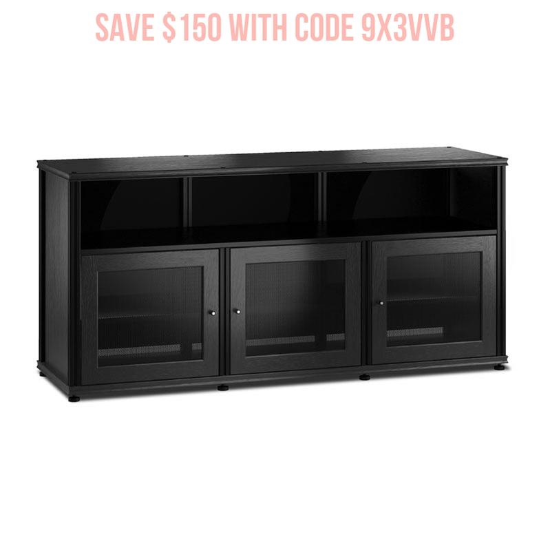 Salamander Synergy SB339BO/B AV Cabinet Black Oak, 75" TV Compatible