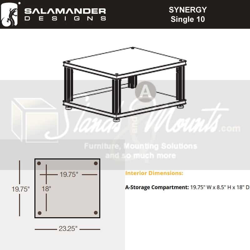 Salamander Synergy Single 10 Media Storage Dark Walnut Black Posts