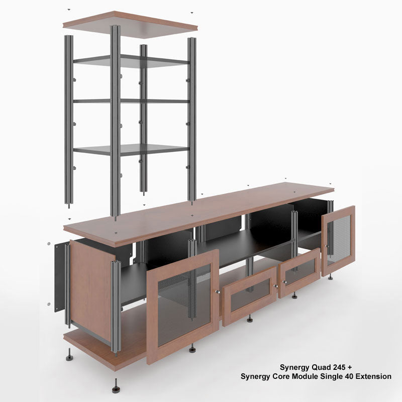 Salamander Synergy Single 40 Extension Dark Walnut Black Posts – Expand Storage
