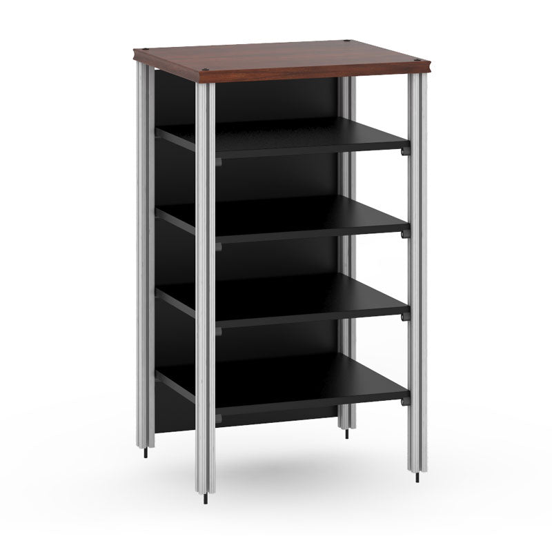 Salamander Synergy Single 40 Extension Dark Walnut with Aluminum Posts – Modular AV Upgrade