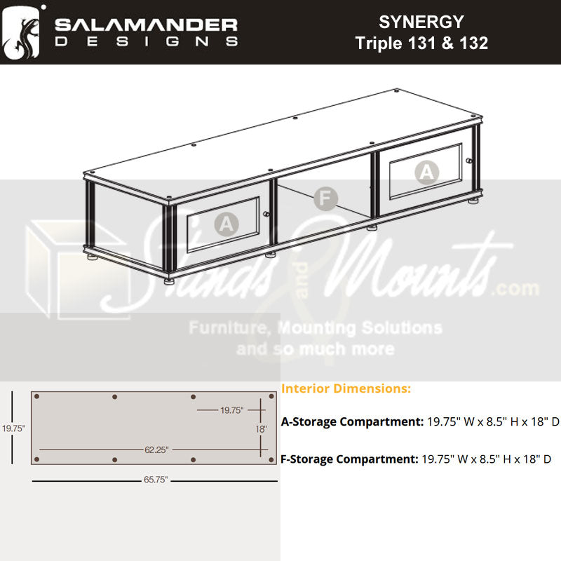 Salamander Synergy Single Box 132cm Cherry with Black Posts – Modular Storage