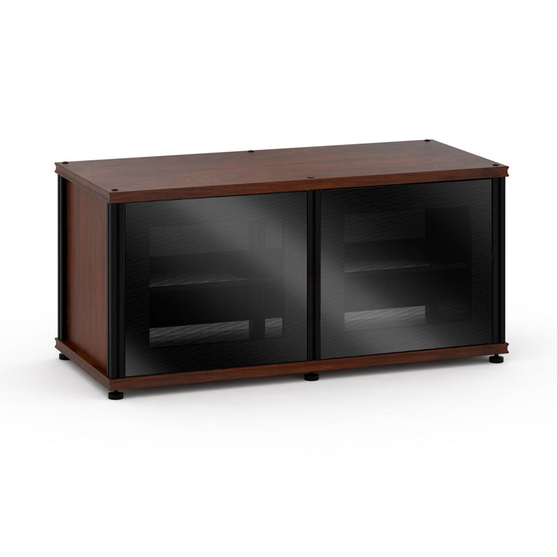 Salamander Synergy Single Box 221 AV Cabinet Dark Walnut Black Glass