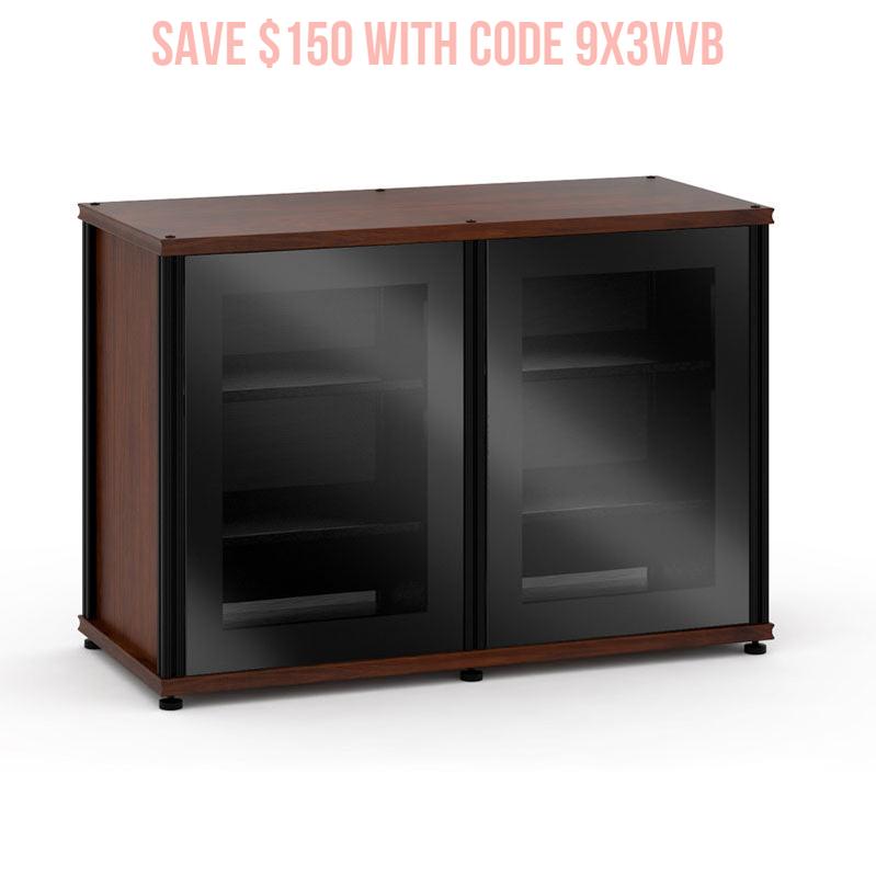 Salamander Synergy Single Box 323 AV Cabinet Dark Walnut Black Glass