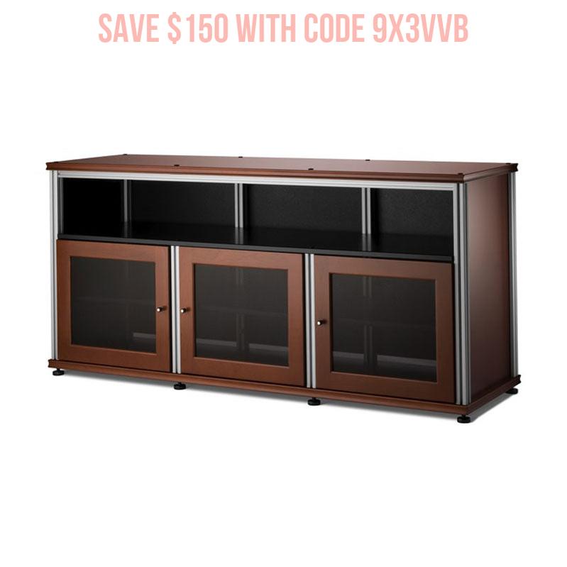 Salamander Synergy Single Box 339 Cherry with Aluminum Posts for AV Storage