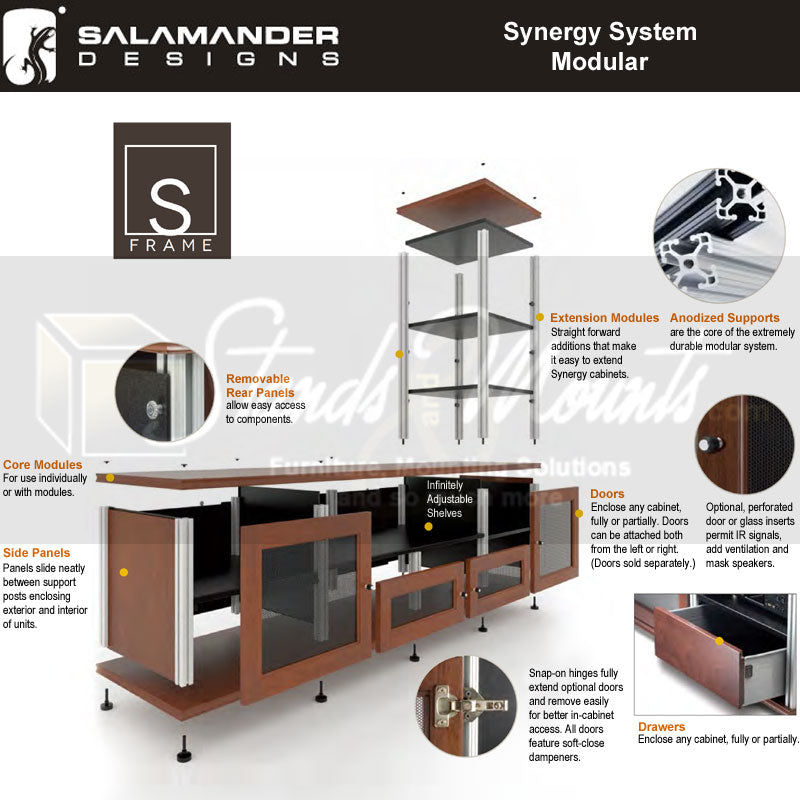 Salamander Synergy Single Box SB236C/B Cherry with Black Posts – Modular Storage