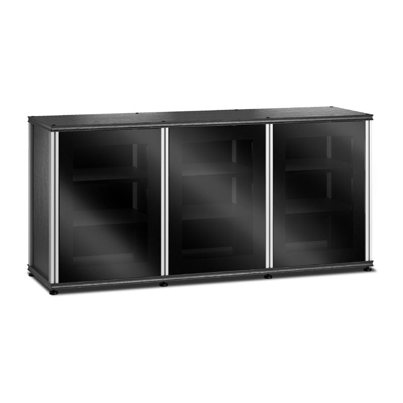Salamander Synergy Single Box Shower Enclosure SB337BO/BG/A – Durable Aluminum Posts, Modern Black Oak & Glass