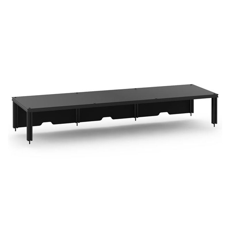 Salamander Synergy Triple 8.5" Riser Black Oak with Black Posts – Modular AV Upgrade