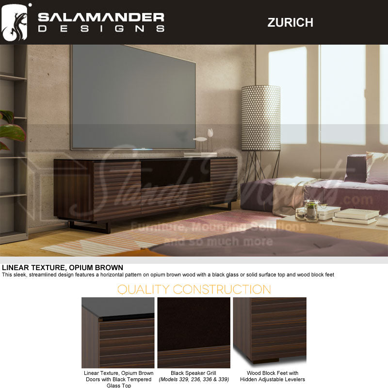 Salamander Zurich 323 Corner Sofa with Linear Texture – Opium Brown